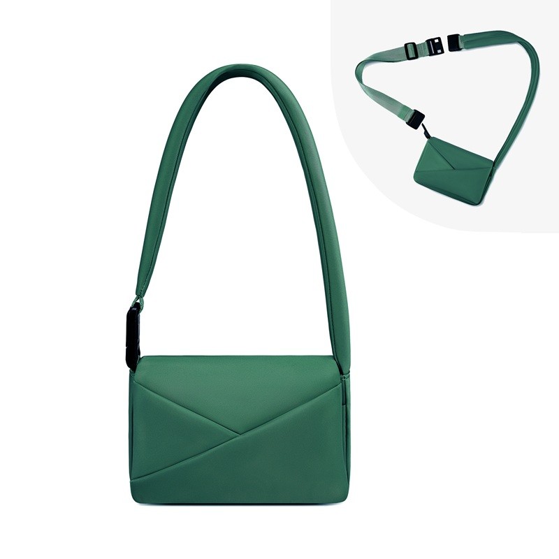 Mini Origami Flap Crossbody & Handbag - Forest Green