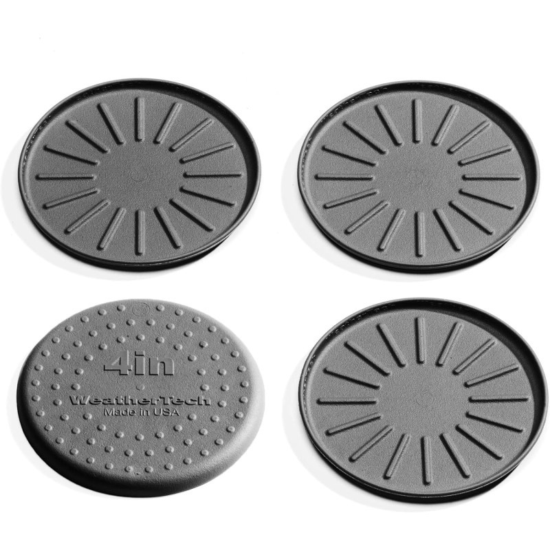 4 Inch Round Coasters Set - (Black)