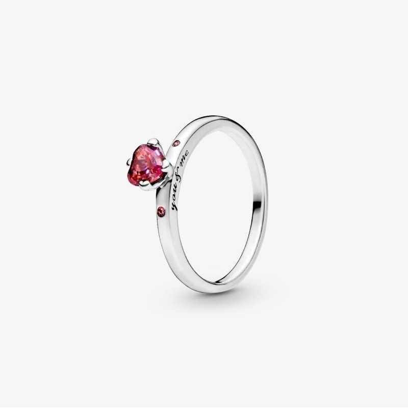 Sparkling Red Heart Ring, Size 8.5