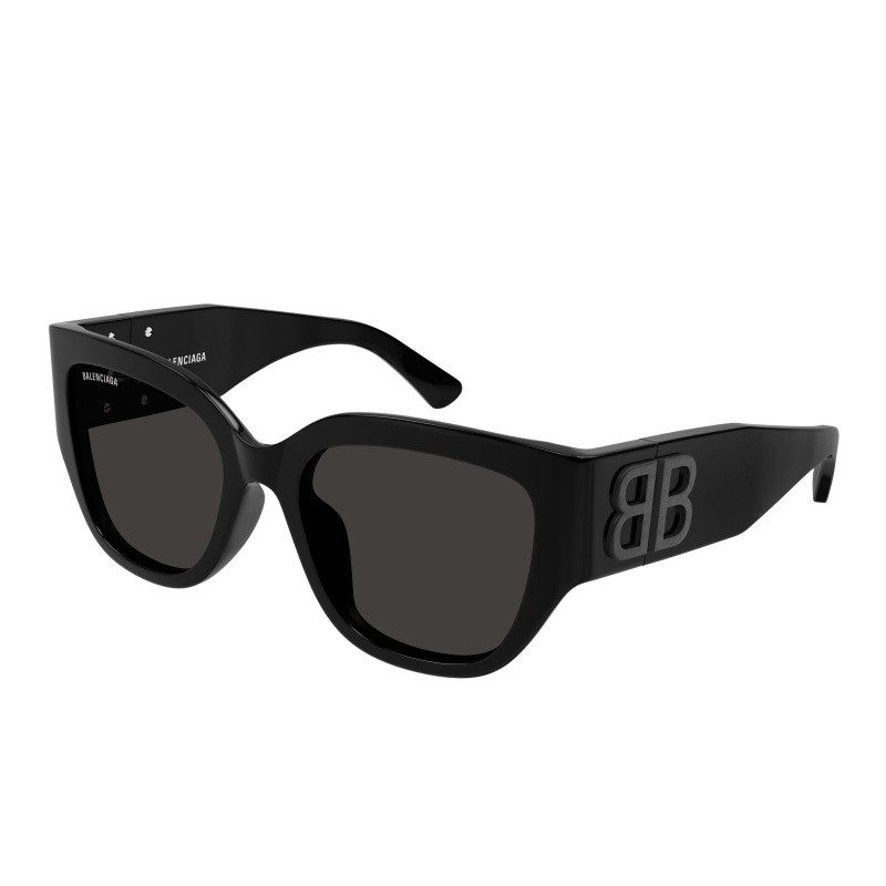 Women's Shiny Solid Black Rectangular Sunglasses