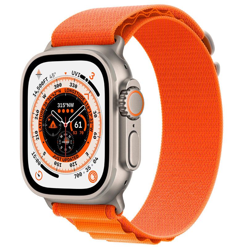 49MM Titanium Case with Orange Alpine Loop - (Large)