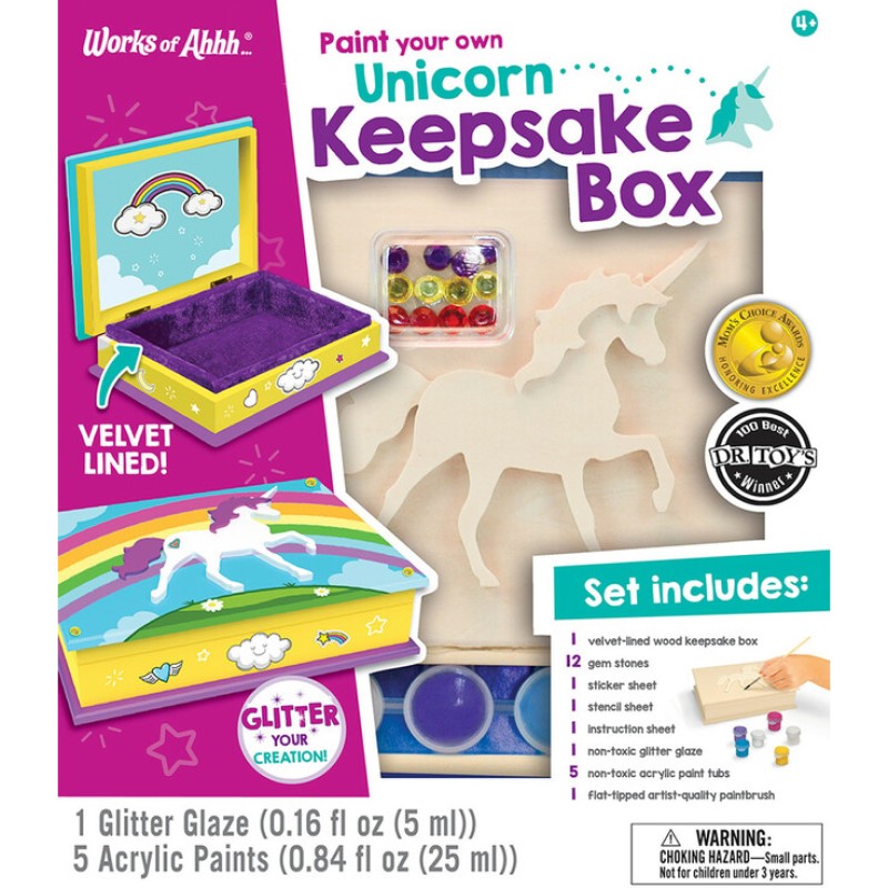 Unicorn Keepsake Box Wood Paint Kit