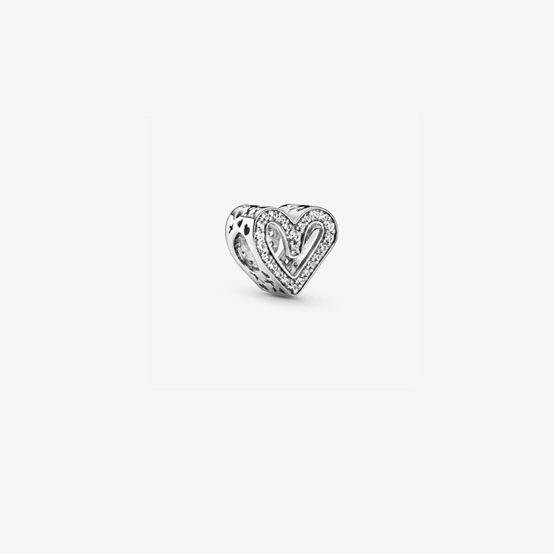Heart Charm with Cubic Zirconia