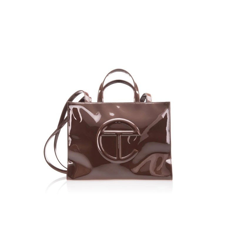 Small Shopping Bag - Chocolate Patent