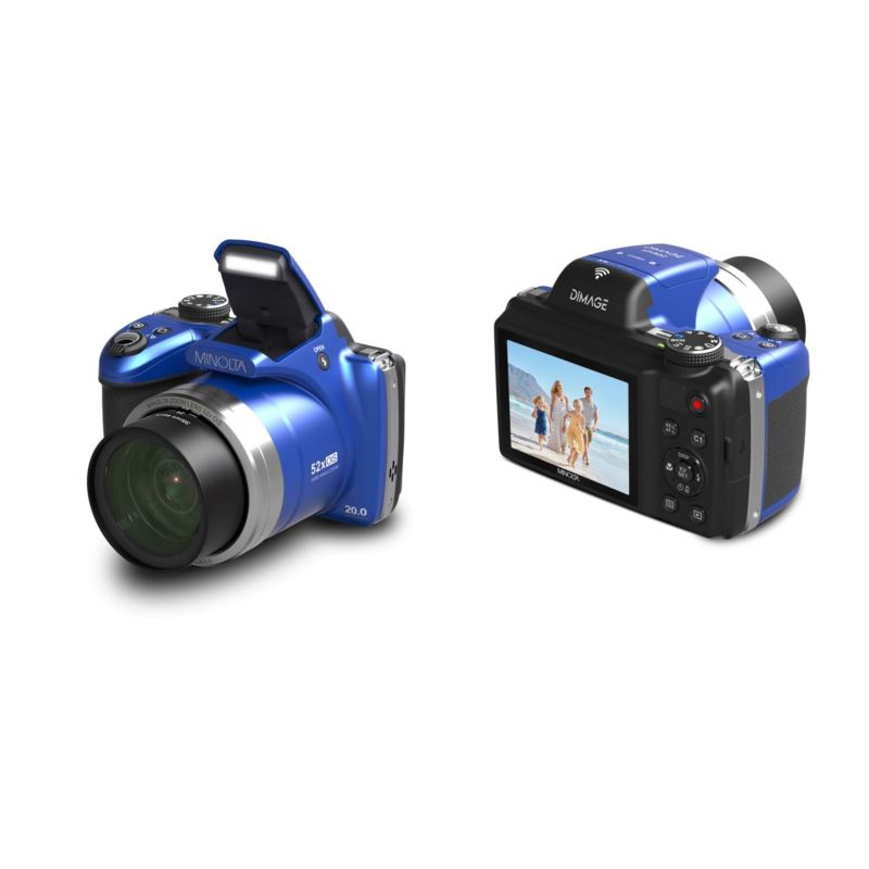 Blue 4K 20MP 52x Optical Zoom Bridge Camera