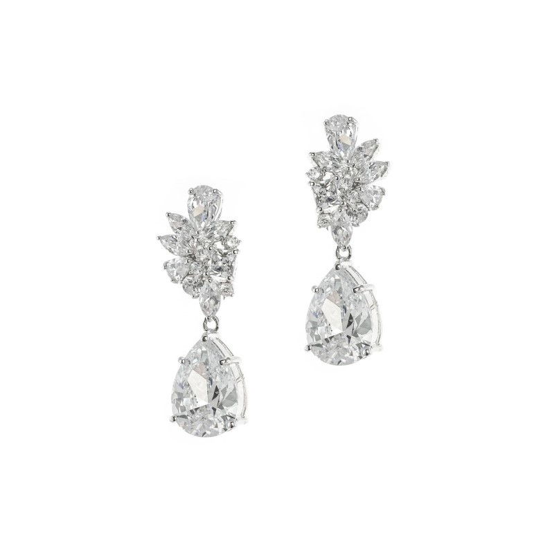 CZ by Kenneth Jay Lane Cluster Marquis Pear Drop Earrings