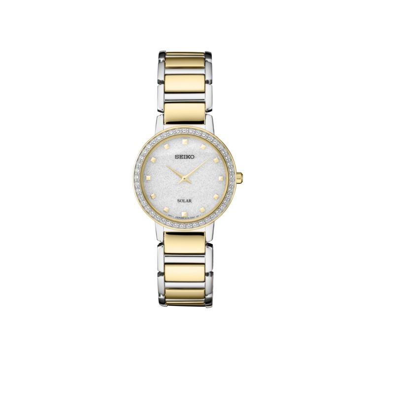 Ladies Essentials Solar Two Tone Stainless Steel Watch