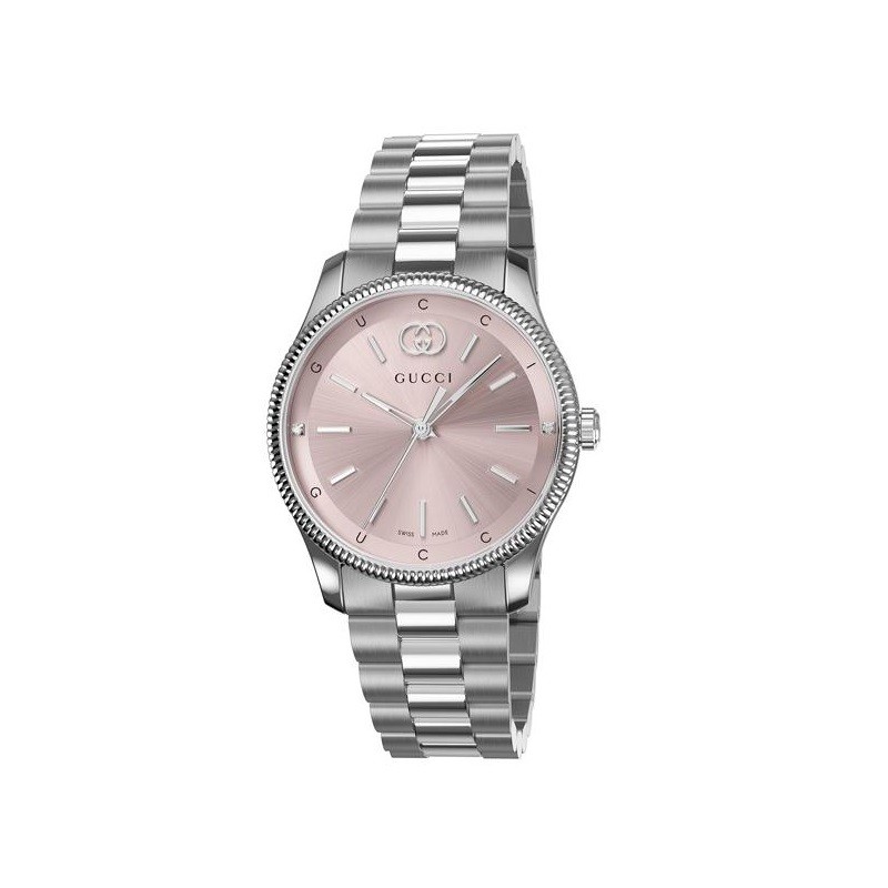 G-Timeless Pink Diamond Dial Stainless Steel Watch 29mm