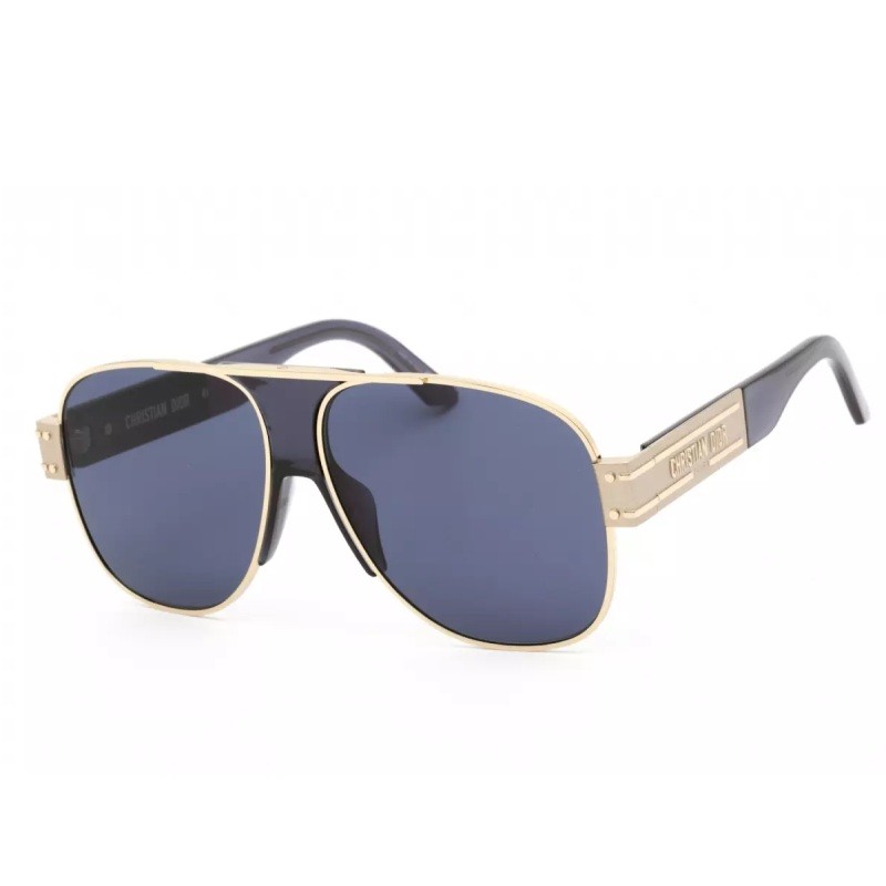 Aviator Full Rim, Gold Frame and Blue Lens