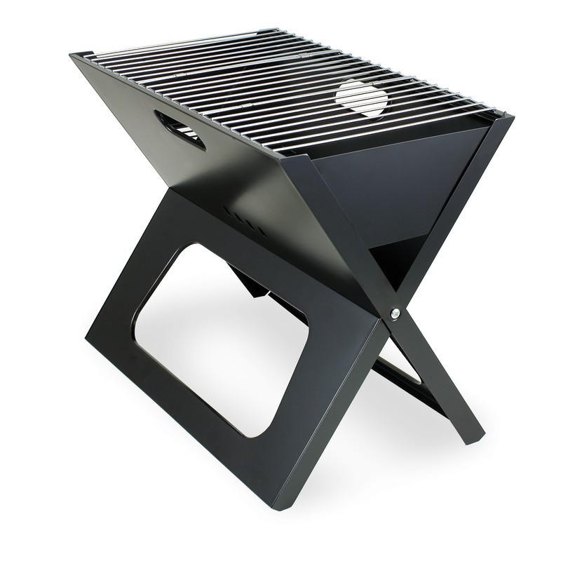 BBQ Kit:  X-Grill Portable Charcoal BBQ Grill & 3-Piece BBQ Tote & Grill Set (Boxed)