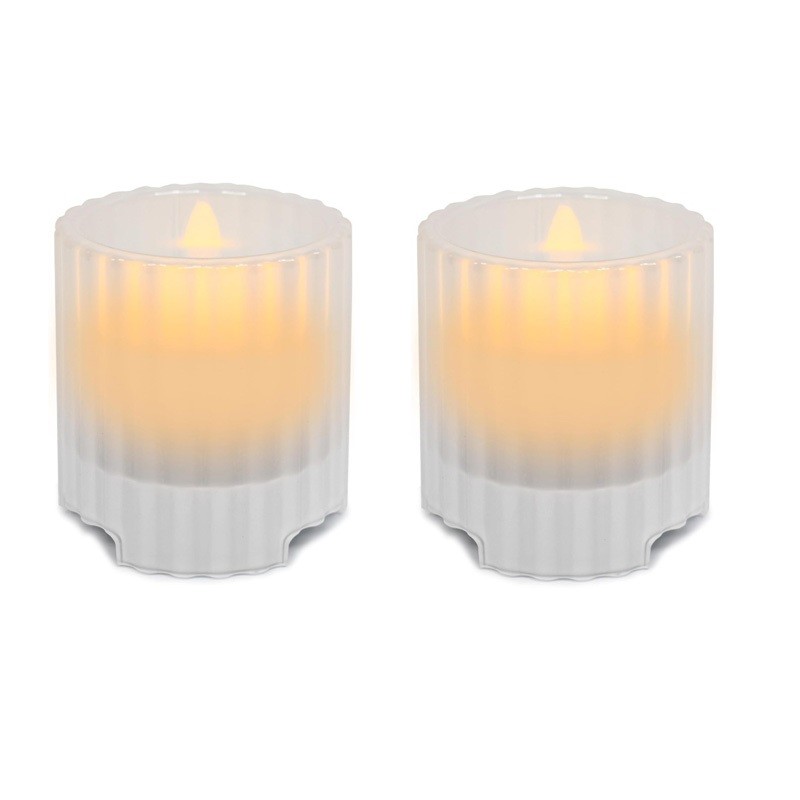 Flameless Candle with Bluetooth Speaker and Rechargeable Battery - (Set of 2)