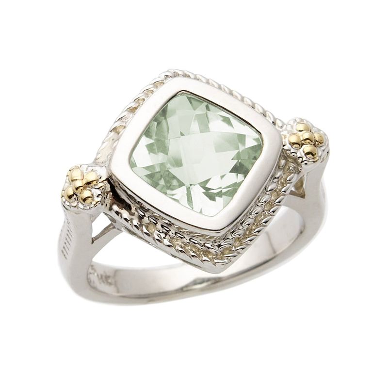 Green Amethyst Ring - (Size 6)