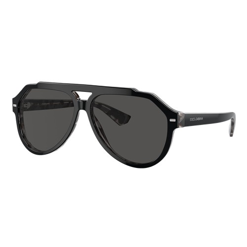 Dolce & Gabbana DG4452 Sunglasses Black On Grey Havana/Dark Grey, Size 60 frame