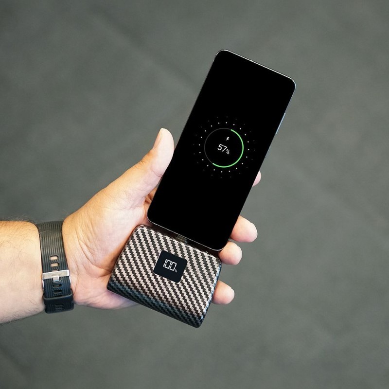 TotalBoost Mini 5,000mAh Power Bank w/ Interchangeable Adapters - (Carbon Fiber)