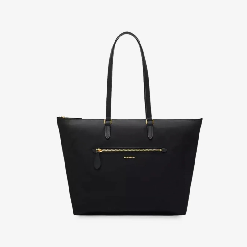 Logo Print Zipped Tote Bag