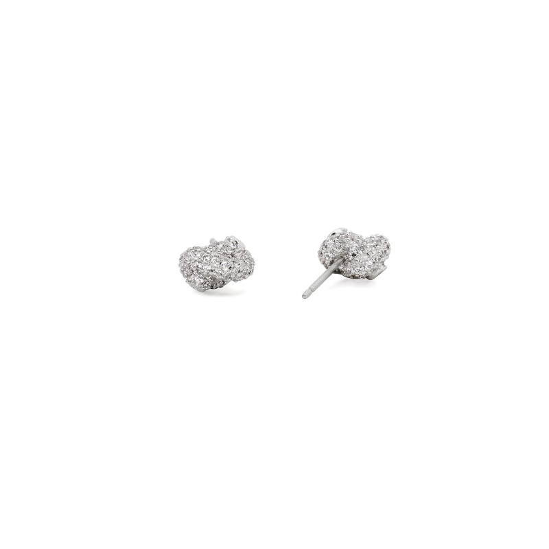 Sailor's Knot pave studs Clear/Silver