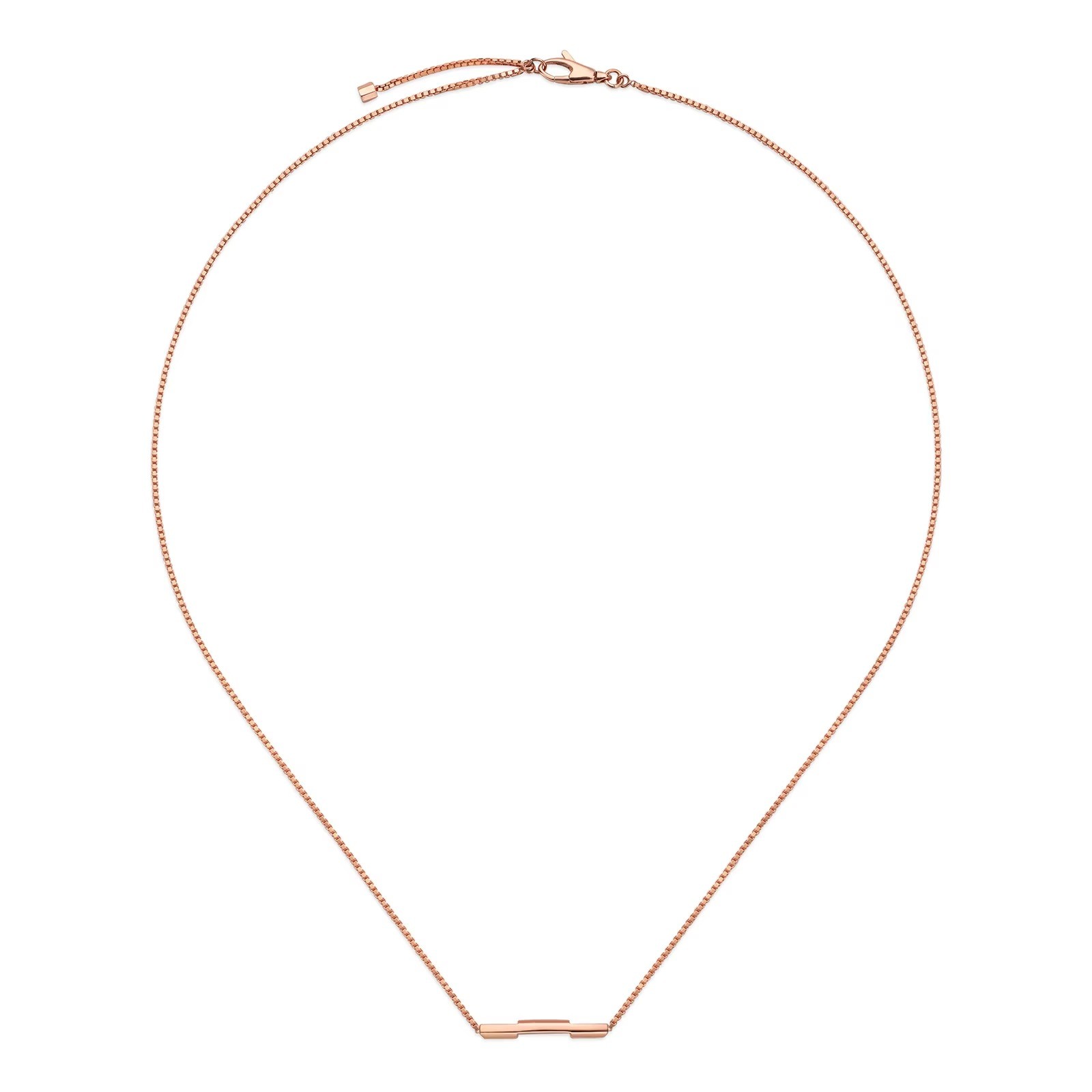 18K Rose gold Link to Love Bar Necklace