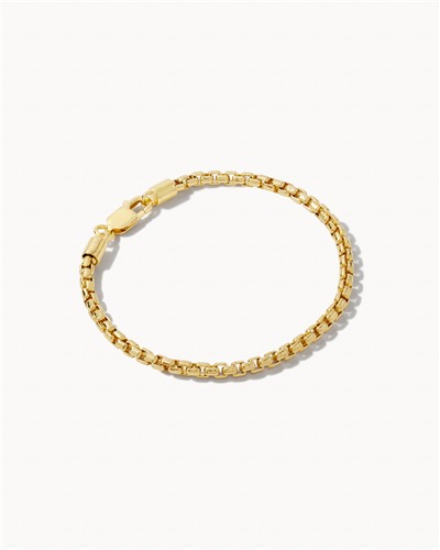 Kendra Scott Mens Beck 18k Gold Vermeil Round Box Chain Bracelet, Size Large