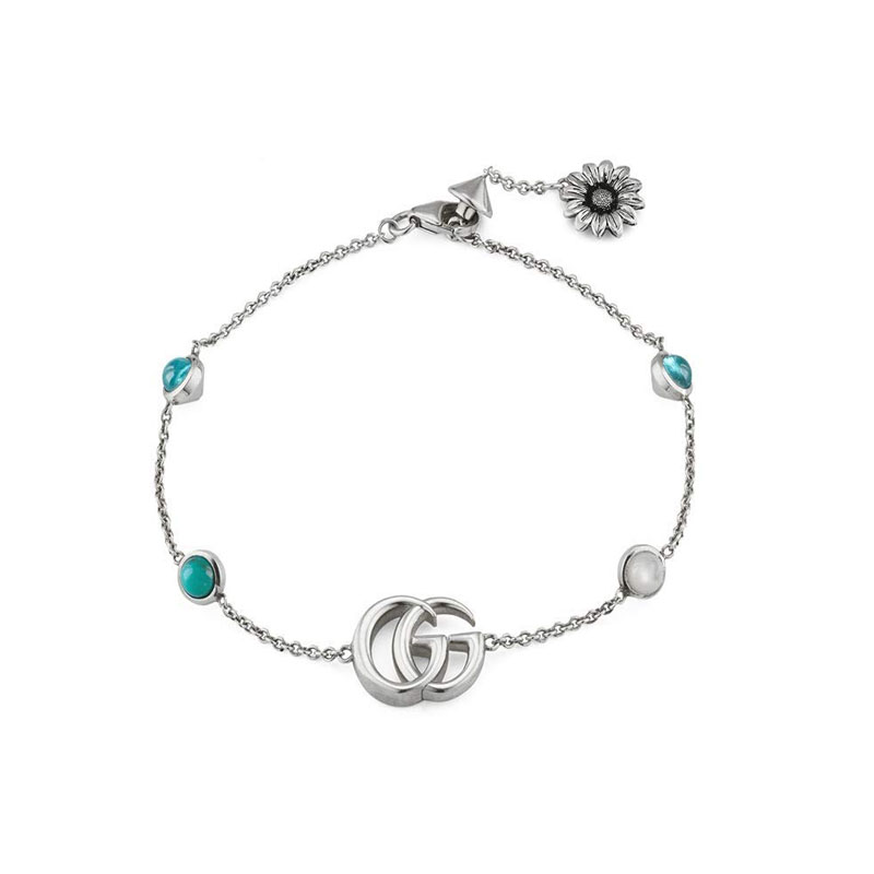 GG Marmont Double G and Daisy Bracelet - (Sterling Silver)